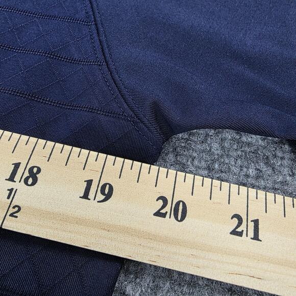 Reebok Classic Polo Shirt Womens Medium Navy Blue Raglan Performance Athletic - Picture 5 of 16